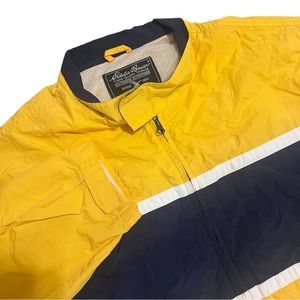 Eddie Bauer Vintage Windbreaker Light Jacket Bomber Sz Mens 2XL Yellow